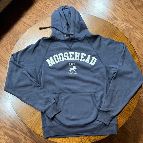 Women's Medium Navy Blue Maine, Moosehead Lake, Sweatshirt, Hoodie - Picture 4 of 9